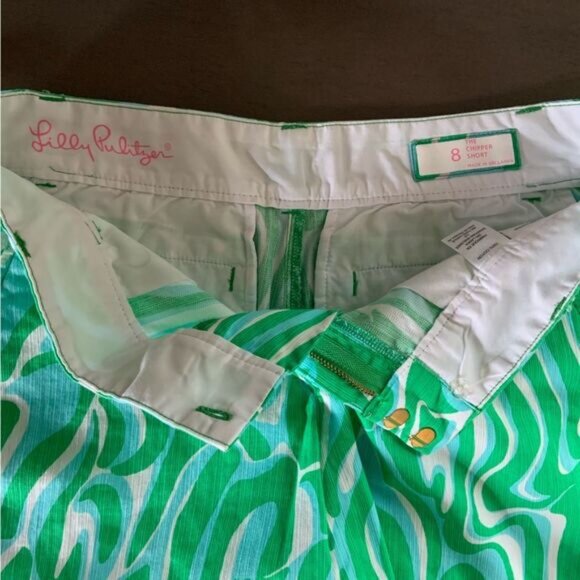 LILLY PULITZER Women’s Finders Keepers The Chipper Short Green Blue White Size 8 - Picture 8 of 14